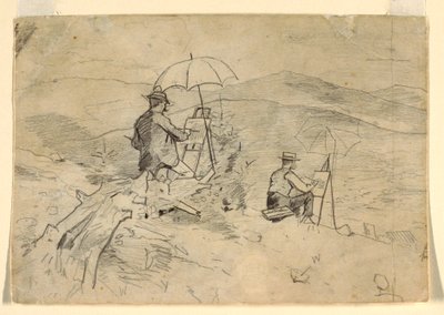 Dibujo, Estudio para "Artists Sketching in the White Mountains" y "The Artist in the Country", 1868 de Winslow Homer