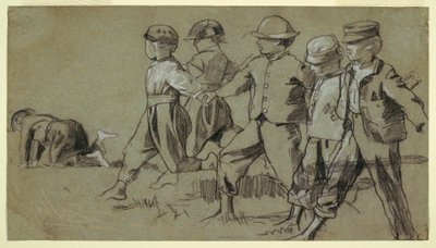 Dibujo, Estudio para "Snap the Whip", 1872 de Winslow Homer