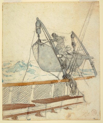 Dibujo, Estudio para "La señal de socorro", 1881 de Winslow Homer