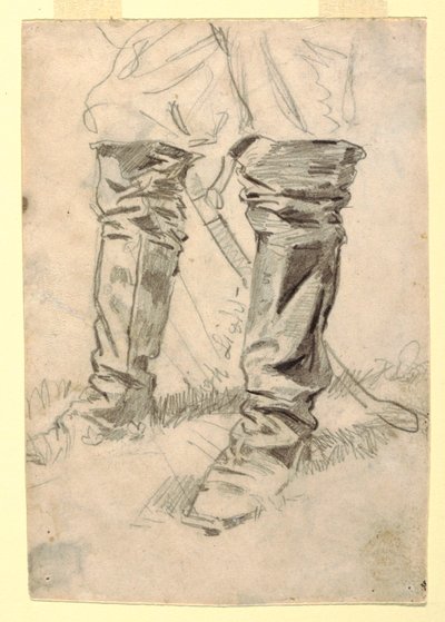 Dibujo, Estudio de botas de oficial de caballería, 1862-64 de Winslow Homer