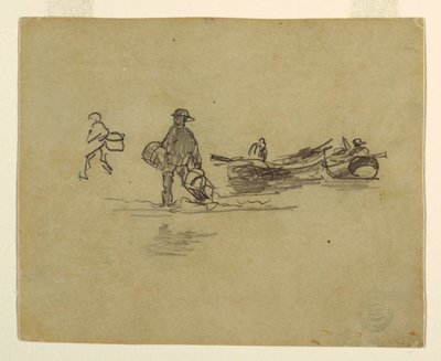 Dibujo, Dos pescadores, Inglaterra, 1881-82 de Winslow Homer