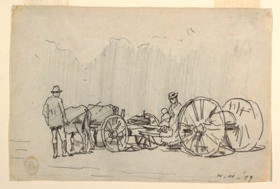 Dibujo, Yunta de bueyes, 1879 de Winslow Homer