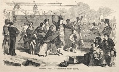 Llegada de emigrantes al Muelle de la Constitución, Boston, 1857 de Winslow Homer