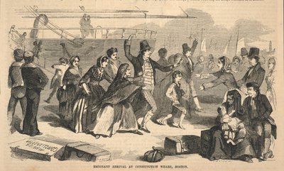 Llegada de emigrantes a Constitution Wharf, Boston, de Ballou