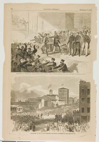 Expulsión de negros y abolicionistas de Tremont Temple, Boston, Massachusetts, el 3 de diciembre de 1860 de Winslow Homer