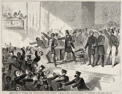 Expulsión de personas negras y abolicionistas del Templo Tremont, Boston, Massachusetts..., 1860 de Winslow Homer