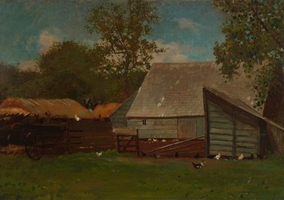 Corral con patos y gallinas de Winslow Homer