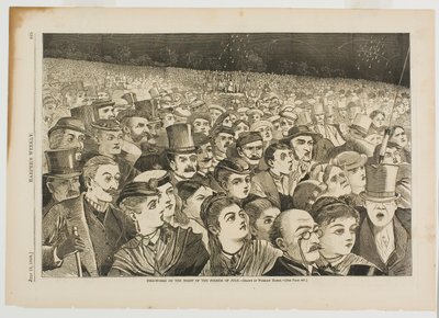 Fuegos artificiales en la noche del 4 de julio de Winslow Homer