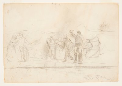 Primer boceto para "El naufragio" de Winslow Homer