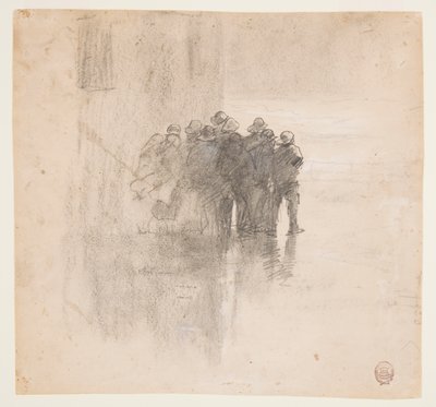 Pescadores con impermeables, Cullercoats, Inglaterra de Winslow Homer