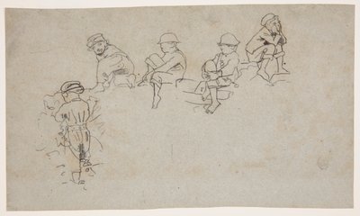 Cinco bocetos de niños pequeños de Winslow Homer