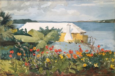 Jardín de Flores y Bungalow, Bermudas de Winslow Homer