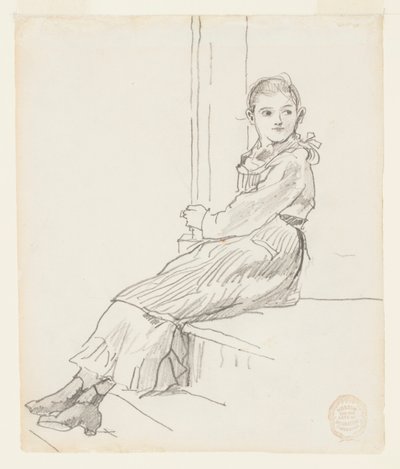 Niña Sentada en un Escalón del Porche de Winslow Homer