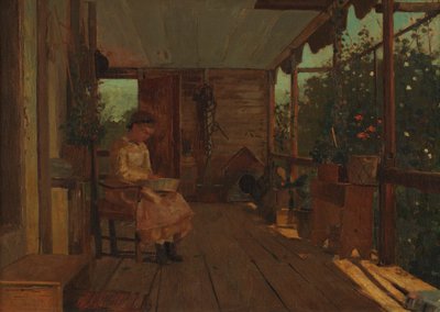 Niña desgranando guisantes de Winslow Homer