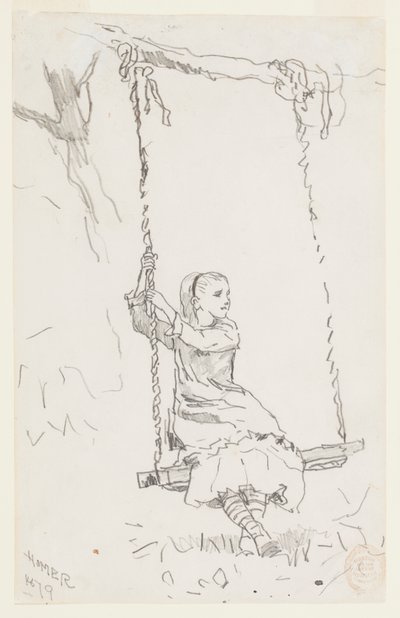 Niña en un columpio de Winslow Homer
