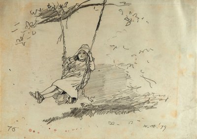 Niña en un columpio, 1879 de Winslow Homer
