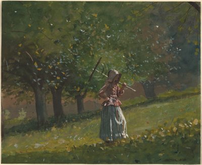 Niña con rastrillo de heno de Winslow Homer