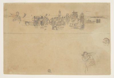 Grupos de mujeres en la playa, Cullercoats, Inglaterra de Winslow Homer