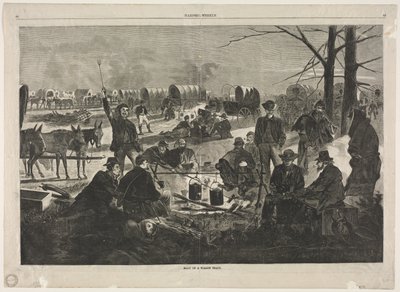 Parada del tren de vagones, 1864 de Winslow Homer