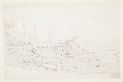Pajar y Cerca de Rieles de Winslow Homer