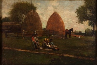 Pilas de heno y niños de Winslow Homer
