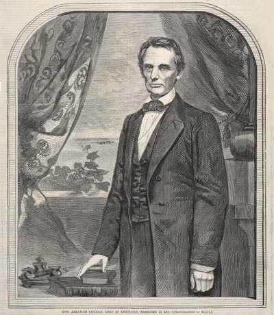 Hon. Abraham Lincoln, nacido en Kentucky, 12 de febrero de 1809, 1860 de Winslow Homer