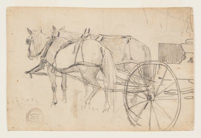 Caballos y carro (La excursión de picnic) de Winslow Homer