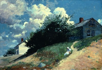 Casas en una colina, 1879 de Winslow Homer