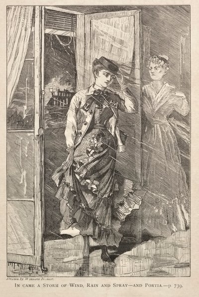 Llegó una tormenta de viento, lluvia y rocío - y Portia de Winslow Homer
