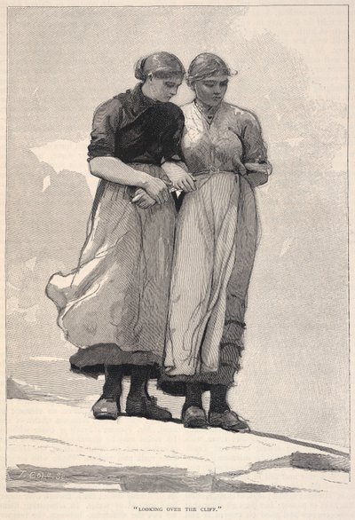 Looking Over The Cliff, de The Century Magazine, noviembre de 1883 de Winslow Homer