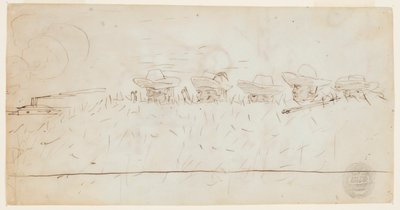 Hombres mirando sobre terraplenes de Winslow Homer