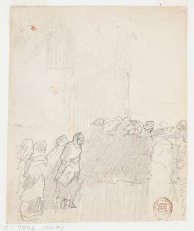 Hombres y mujeres mirando al mar, Cullercoats, Inglaterra de Winslow Homer