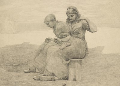 Remendando las lágrimas, 1888, probablemente impreso c.1940 de Winslow Homer
