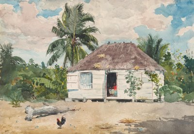 Cabaña nativa en Nassau, 1885 de Winslow Homer