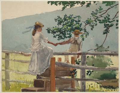 En el paso de la cerca de Winslow Homer