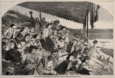 Nuestros abrevaderos - Carreras de caballos en Saratoga de Winslow Homer