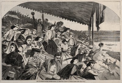 Nuestros lugares de riego - Carreras de caballos en Saratoga, 1865 de Winslow Homer