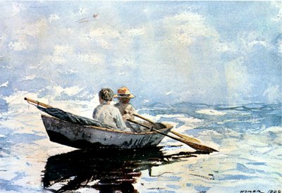 Remando el Barco, 1880 de Winslow Homer