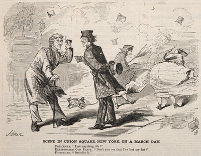 Escena en Union Square, Nueva York, un día de marzo de Winslow Homer