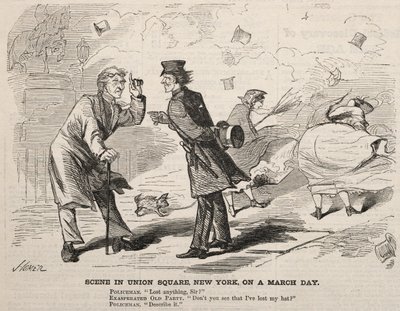 Escena en Union Square, Nueva York, en un día de marzo, 1860 de Winslow Homer