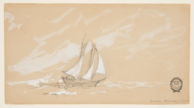 Goleta con tres dories de Winslow Homer