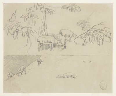 Ovejas pastando de Winslow Homer