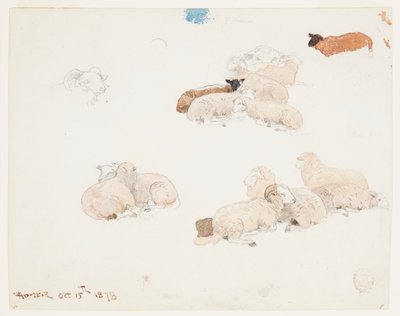 Ovejas descansando de Winslow Homer