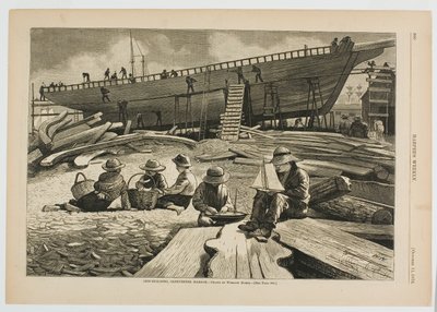 Construcción naval, puerto de Gloucester de Winslow Homer