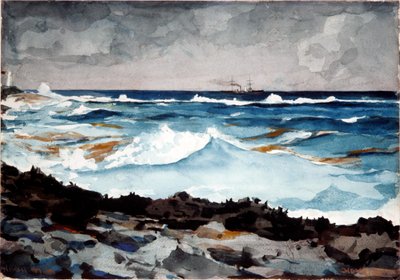 Costa y surf, Nassau de Winslow Homer