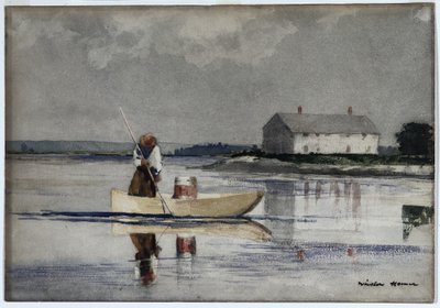 Lanceando Anguilas, finales de 1800s de Winslow Homer