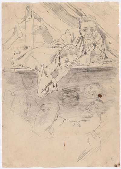 Estudio para "Botas del ejército" (verso) de Winslow Homer