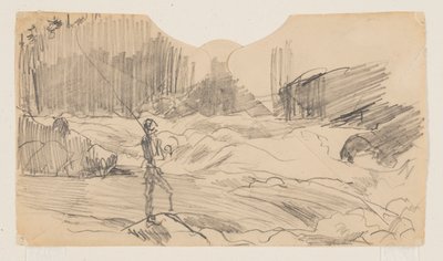 Estudio para "Pesca de Ouananiche," Lago St. John de Winslow Homer