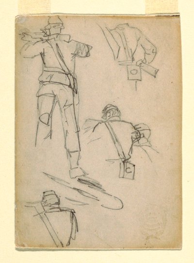Estudio de soldados apuntando de Winslow Homer