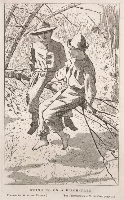 Columpiarse en un abedul de Winslow Homer